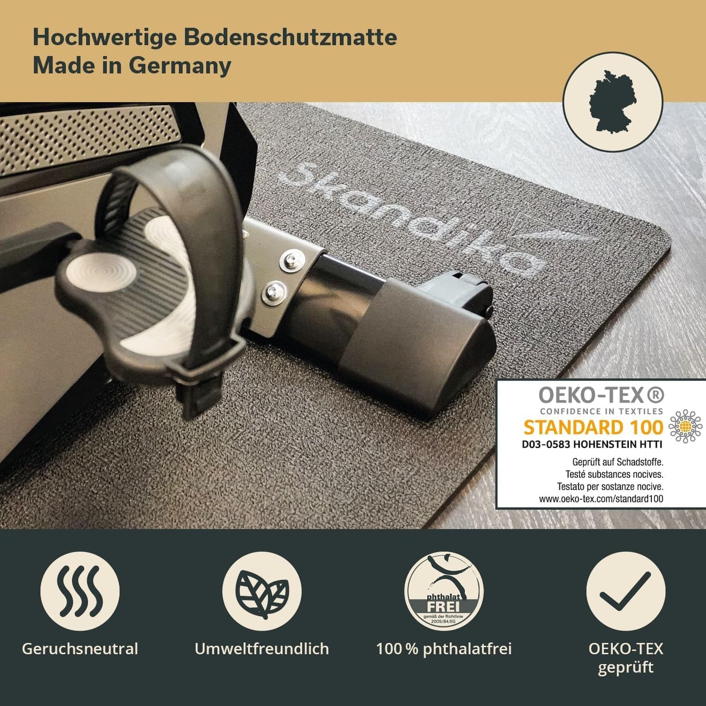 Bodenschutzmatte für Fitnessgeräte, 90 x 200 cm