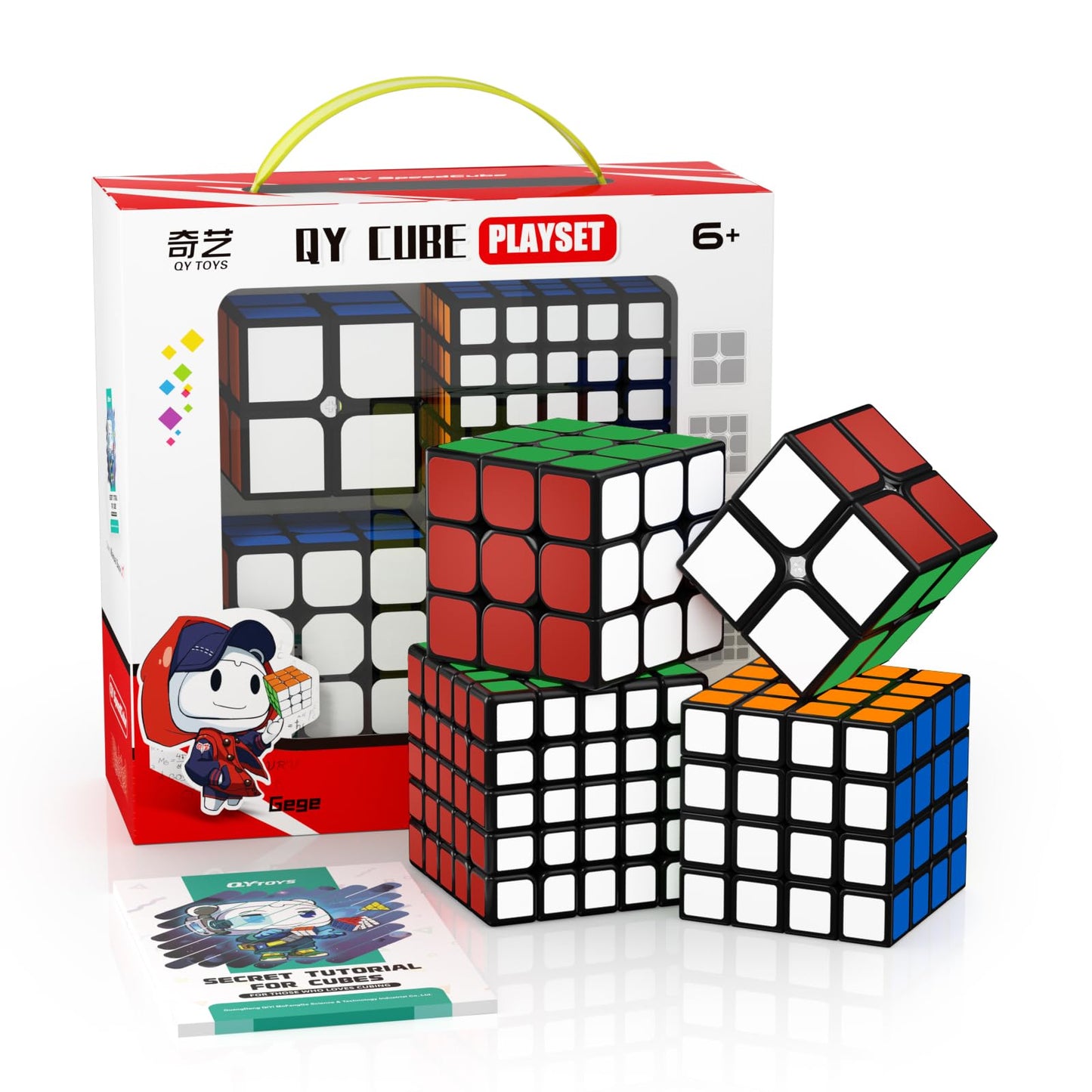 4-teiliges Zauberwürfel Speed Cube-Set, Sticker Cube