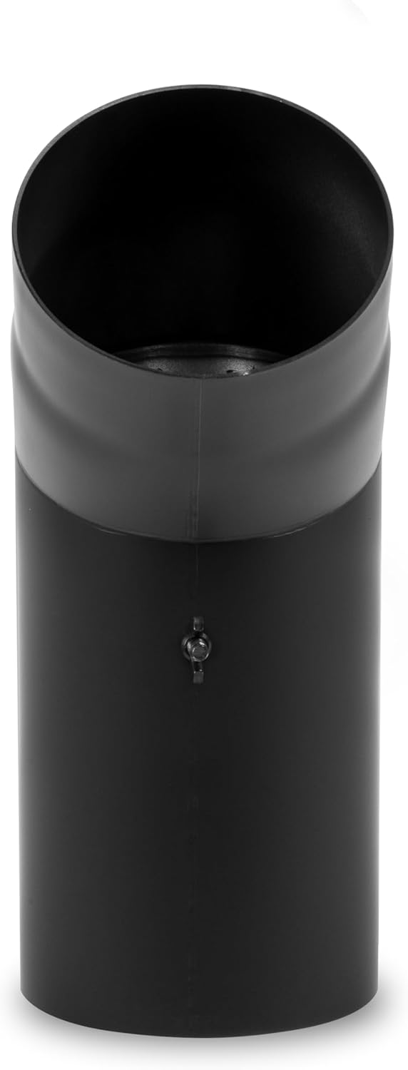 Ofenrohr-Bogen 45° mit Tür 150 mm, Bogen 45° mit Tür - Ø 150 mm Schwarz