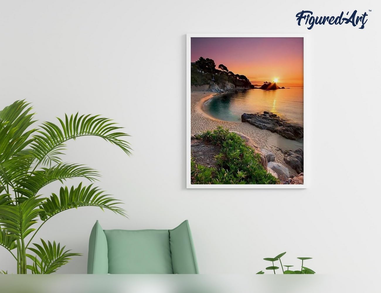 Malen nach Zahlen - Sonnenuntergang am Strand, Sonnenuntergang am Strand 2 40x50cm Mit Keilrahmen (nicht gespannt)
