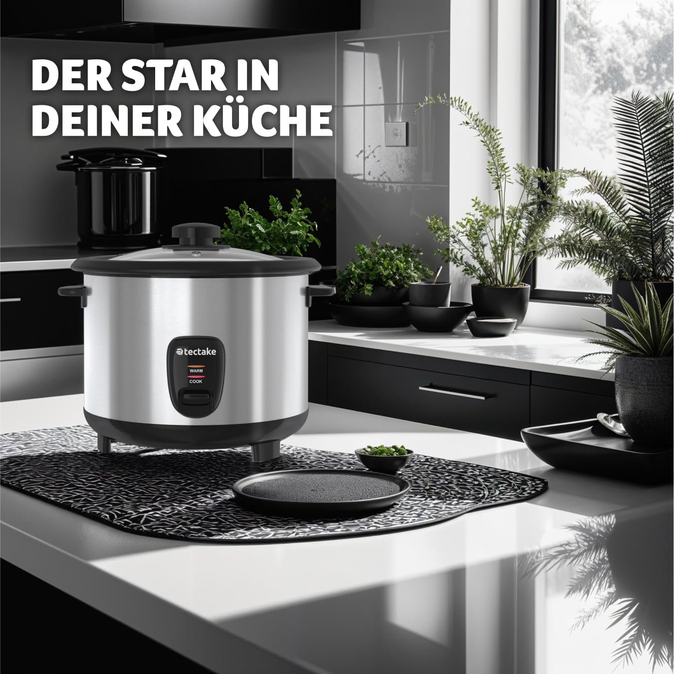 Reiskocher mit Dampfgarer für 10 Portionen