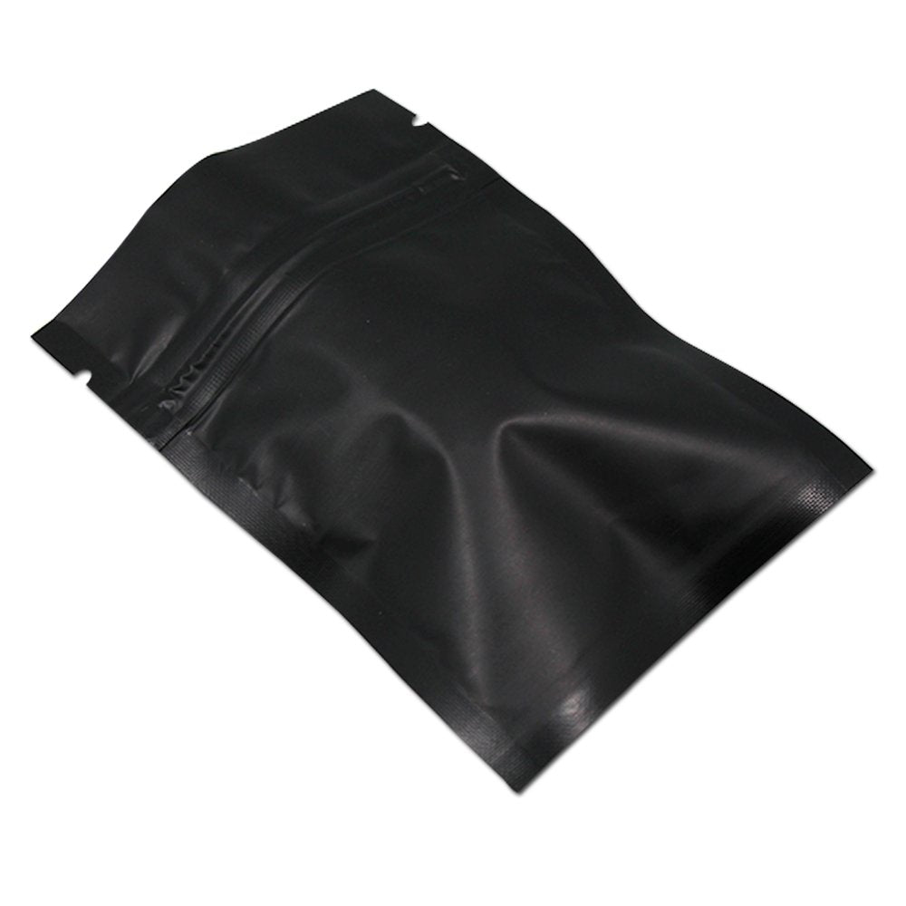 100 Stück Aluminiumfolie Verpackung, Matt Schwarz 12x18cm (4.7x7.1 inch)