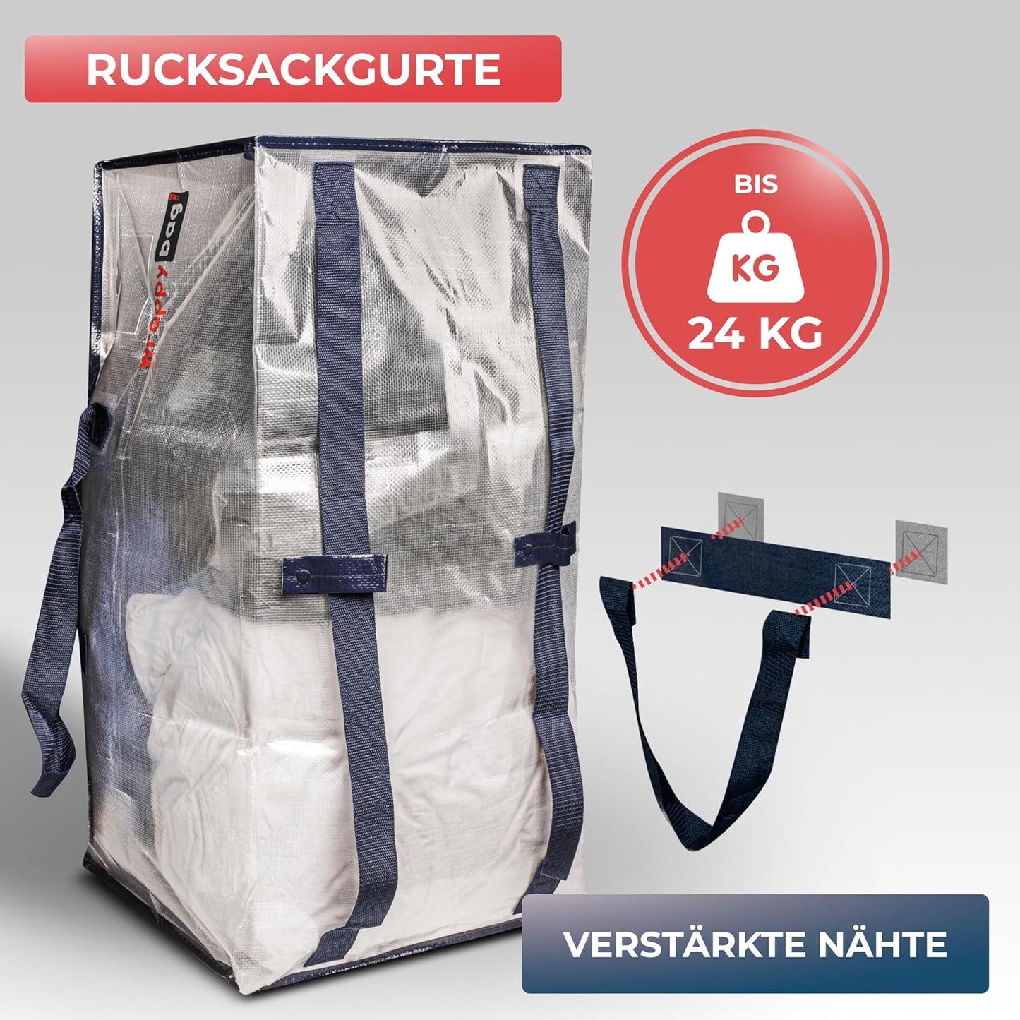Grosse Kunststoff-Aufbewahrungstaschen, 4 Stück Transparentem Kunststoff