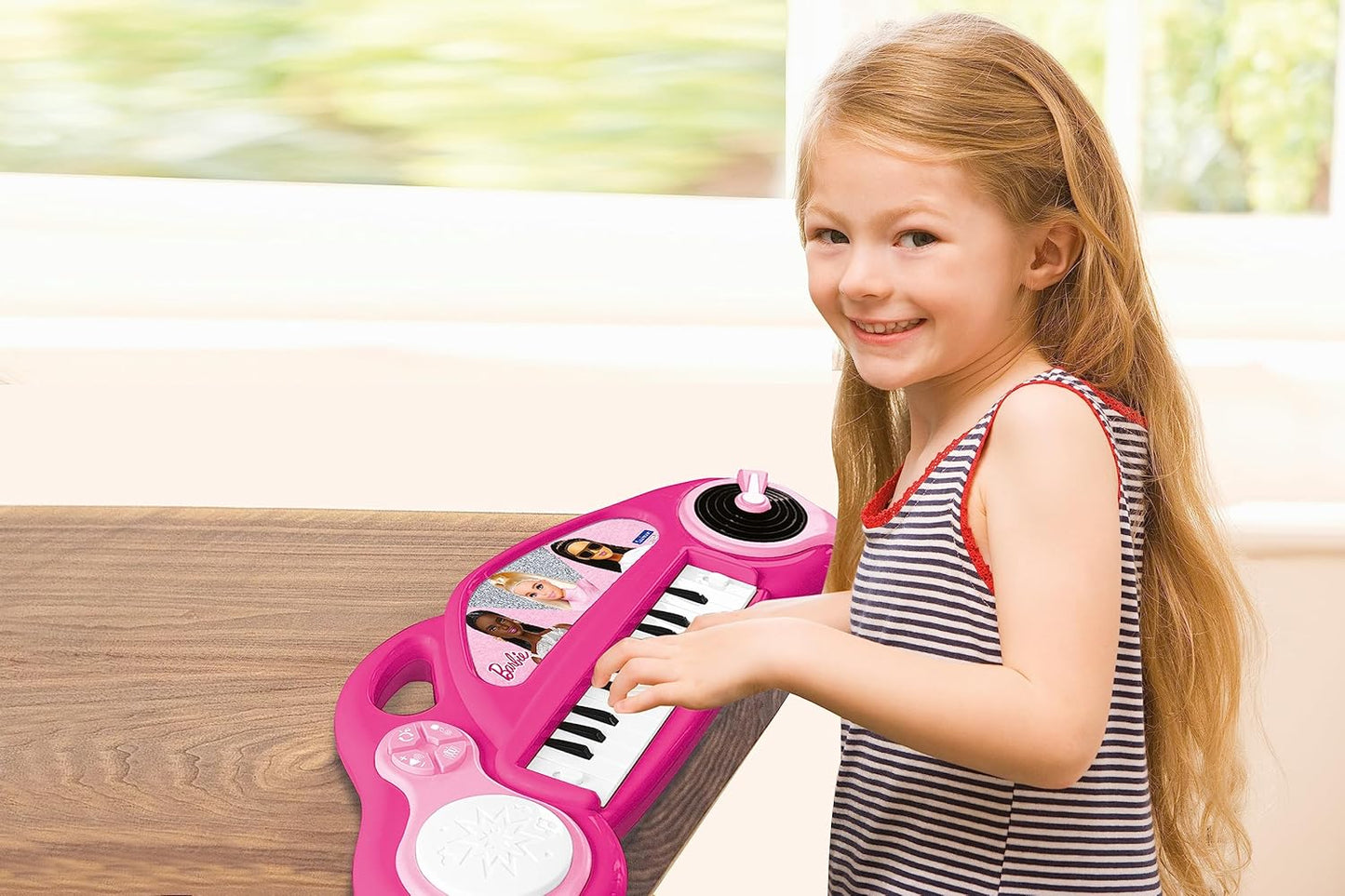 Barbie Elektronisches Kinderklavier mit Lichteffekten und Mikrofon, Barbie