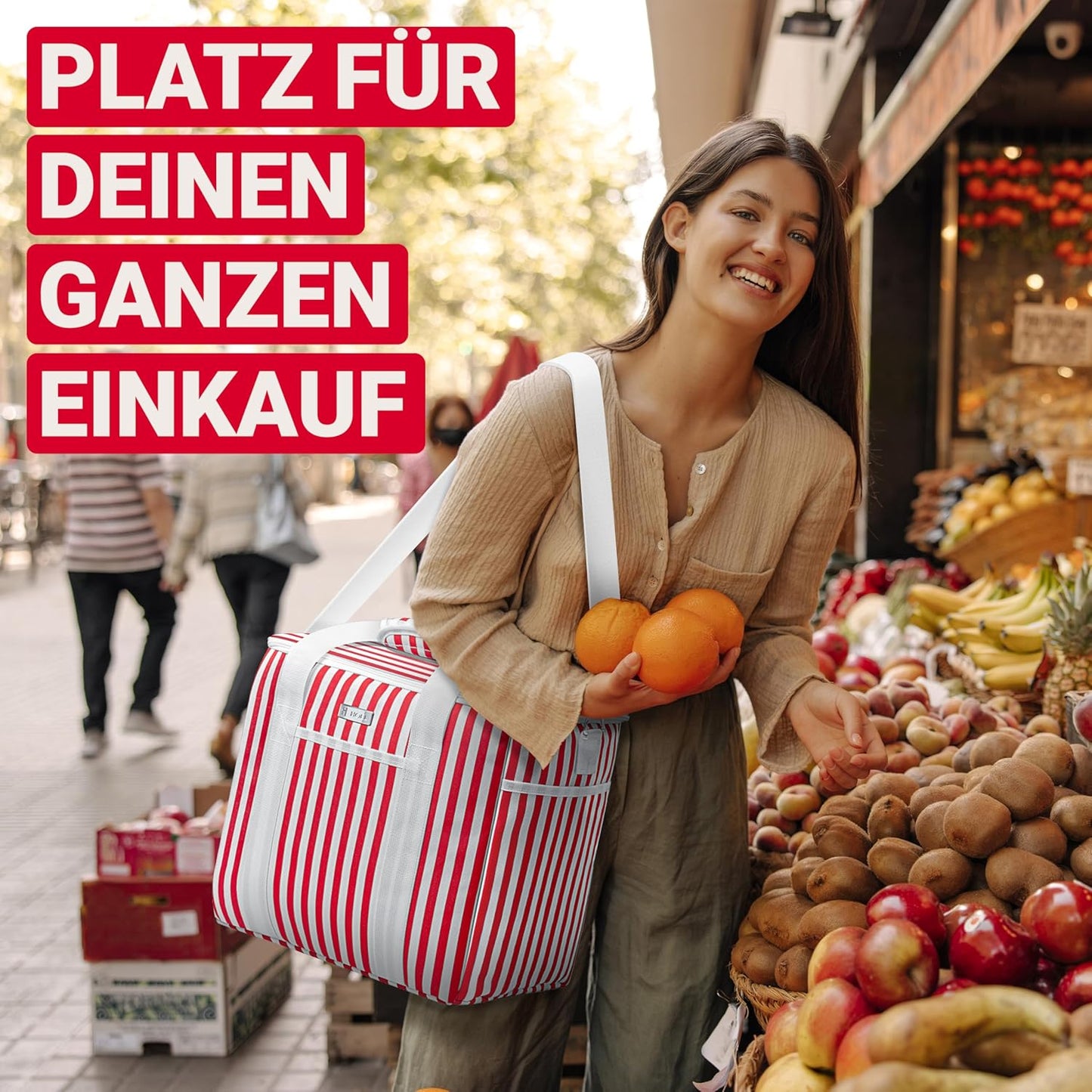 Faltbare Thermotasche für unterwegs, 30L Rot