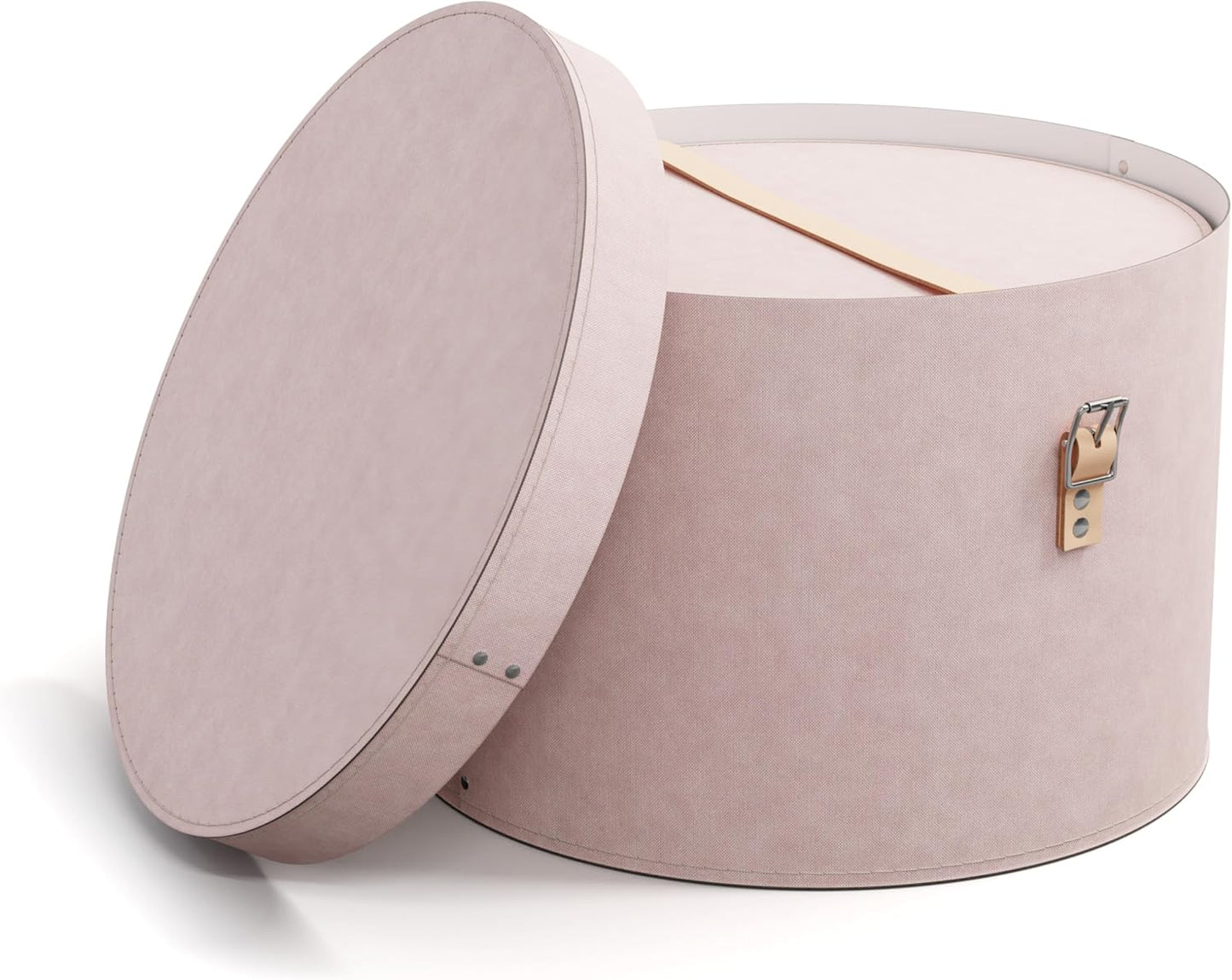 2-teiliges Aufbewahrungsboxen-Set mit Lederriemen, Rosa