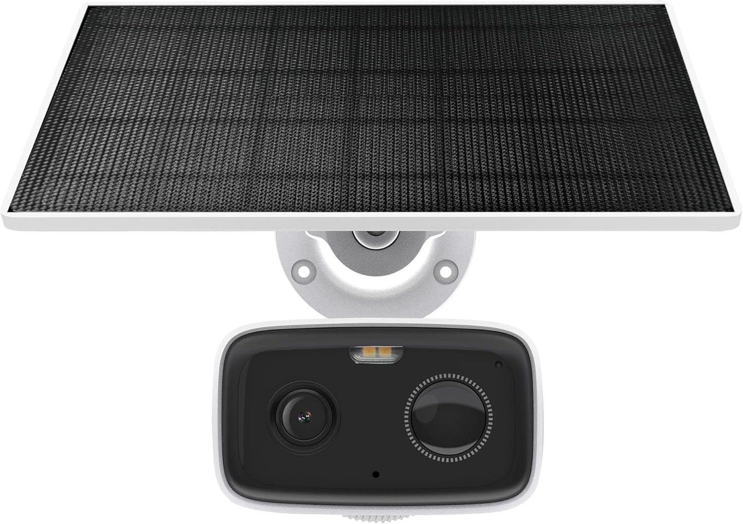 Solar-Überwachungskamera mit Farbnachtsicht, mit Solarpanel weiss
