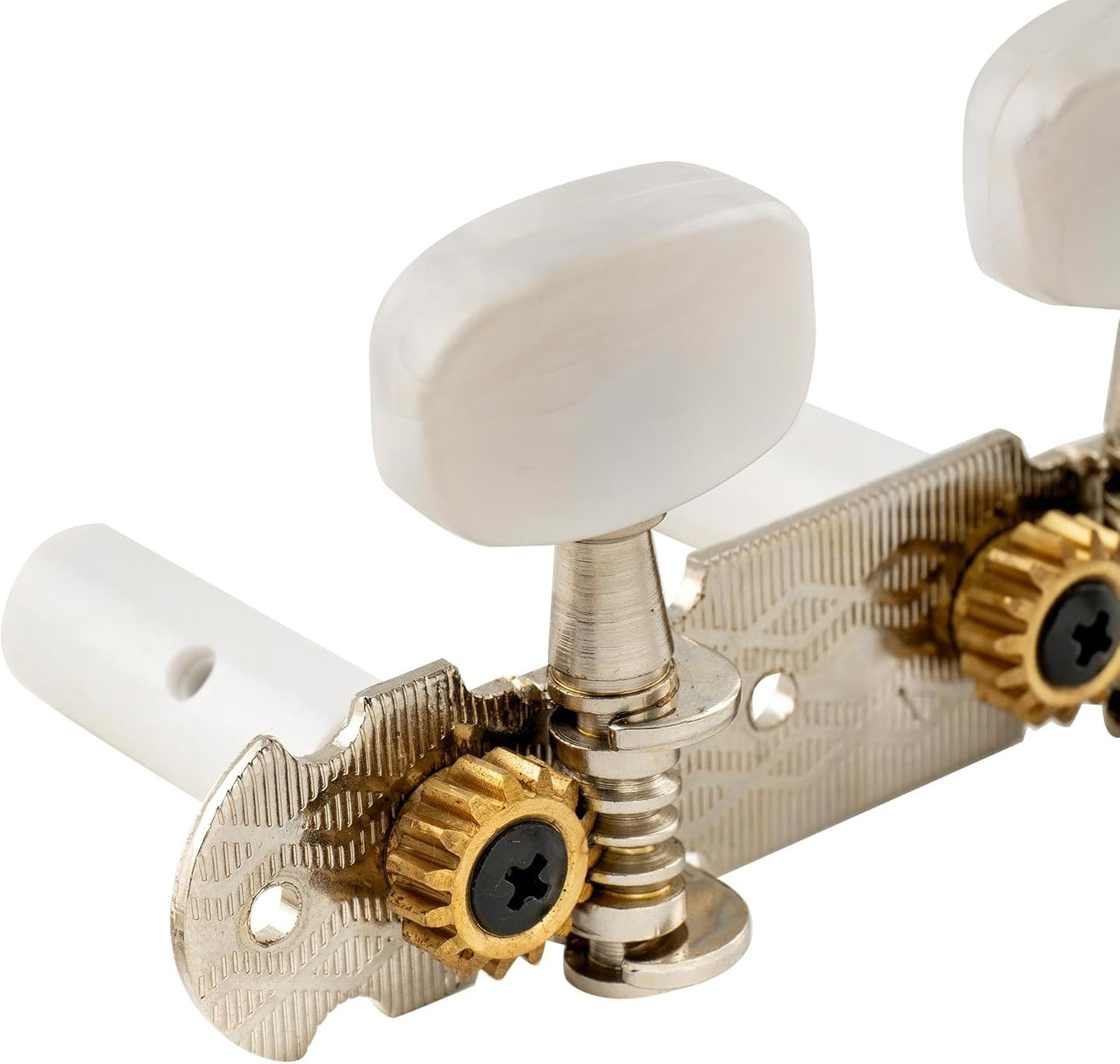 Mechaniken-Set für Konzertgitarre (vernickelt), Ovale Knöpfe, vernickelt