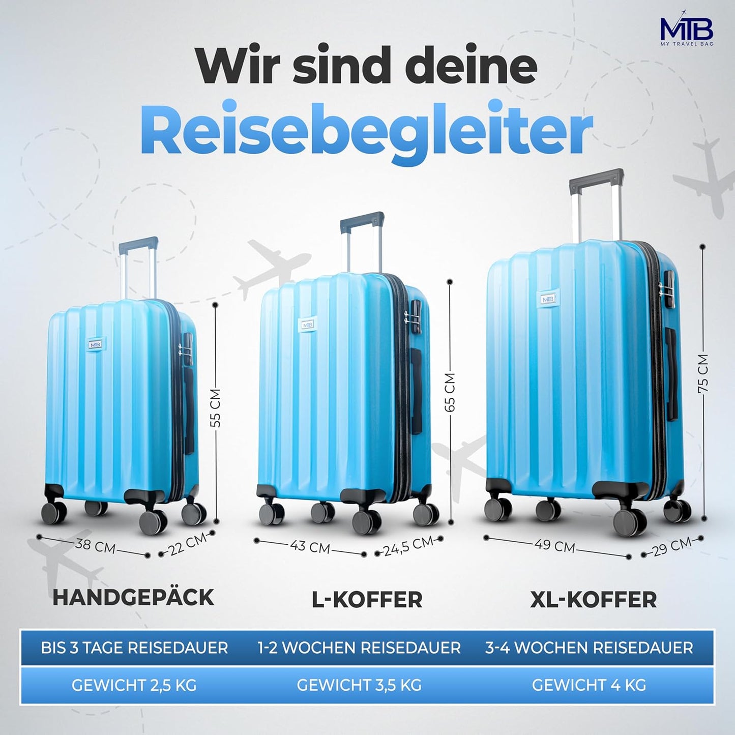 Hartschalen-Koffer, Mittlerer Koffer (65cm) Anthrazit