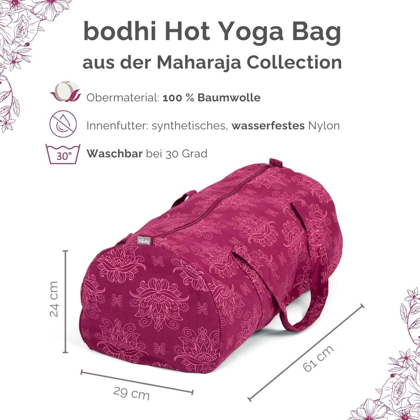 Hot Yoga Bag, Lotus/Berry