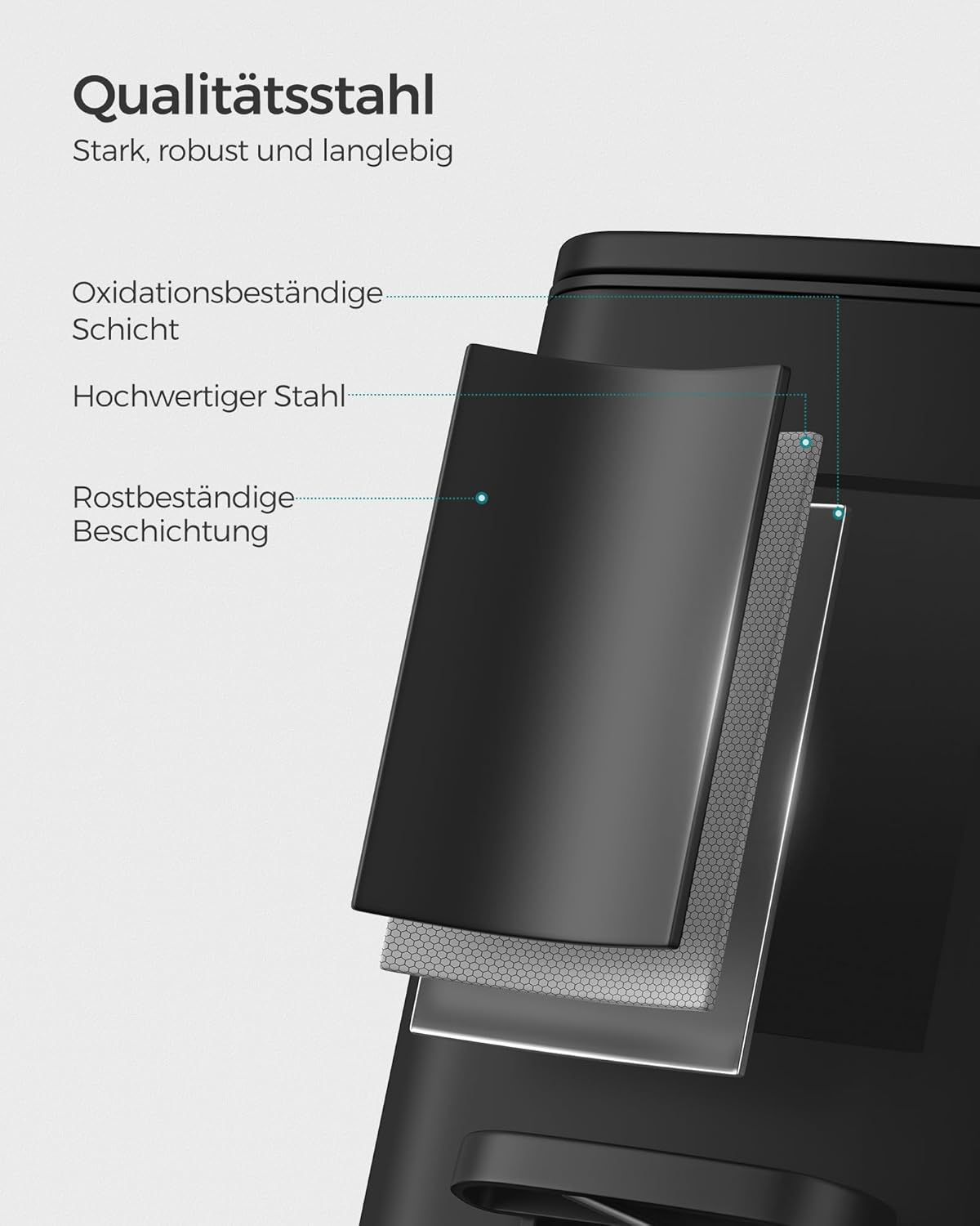 Kosmetikeimer mit Tretpedal, Schwarz 6 L