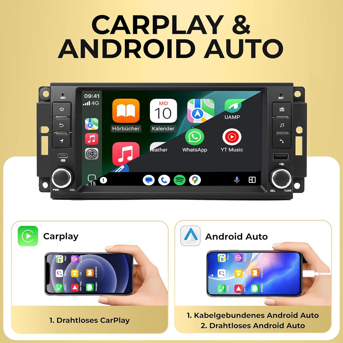 AJ7-L2 Android 14 Autoradio mit Navigation für Jeep, Chrysler, Dodge, RAM & Lancia, AJ7-L2