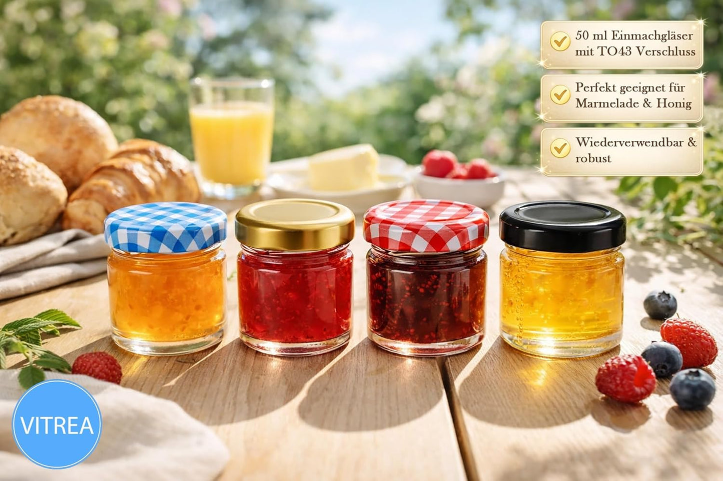 Mini Marmeladengläser Set (25 Stück, 50 ml), 50 ml 25