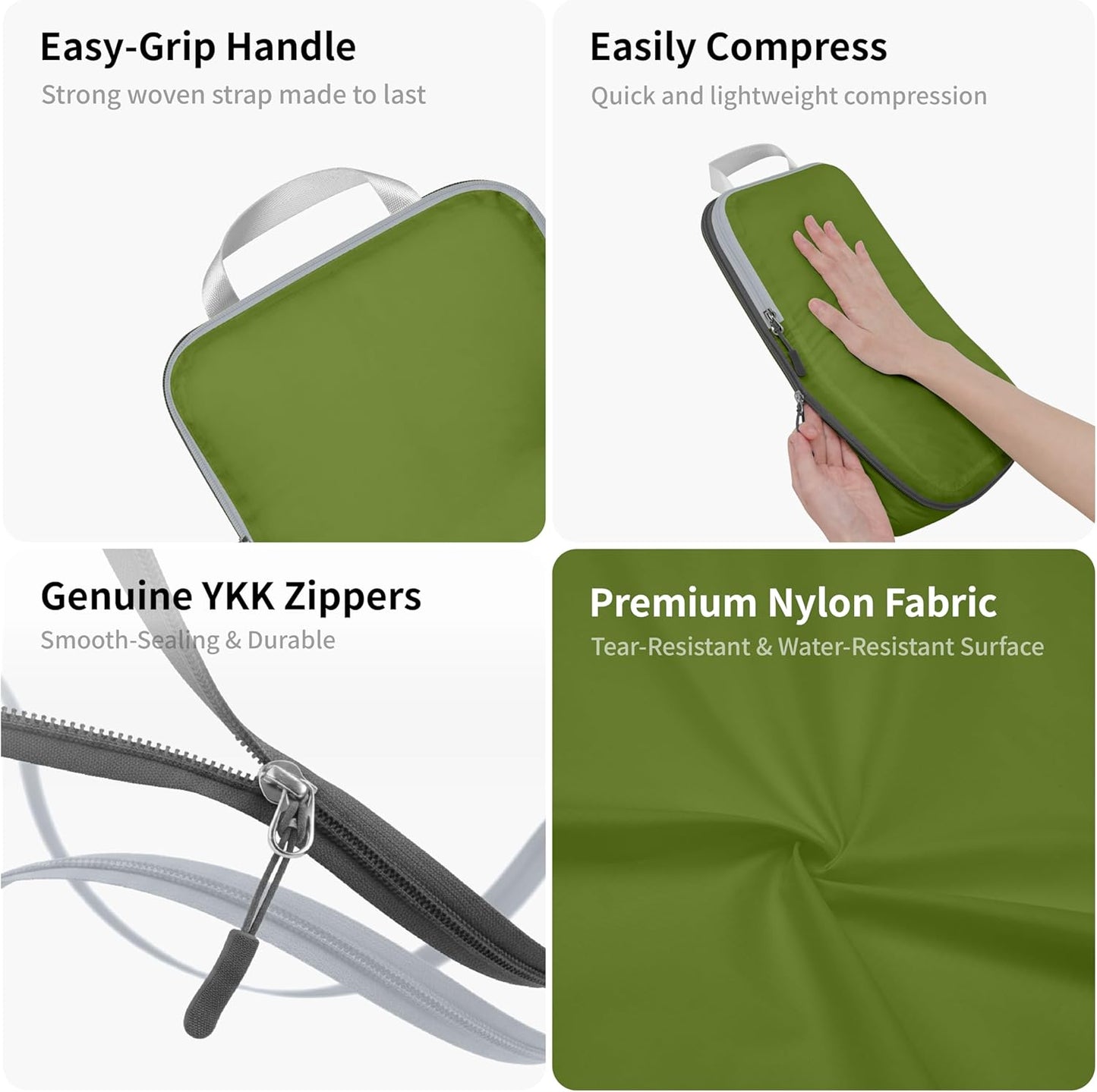 Kompressions-Packwürfel-Set (5-teilig, erweiterbar), 5PCS Green