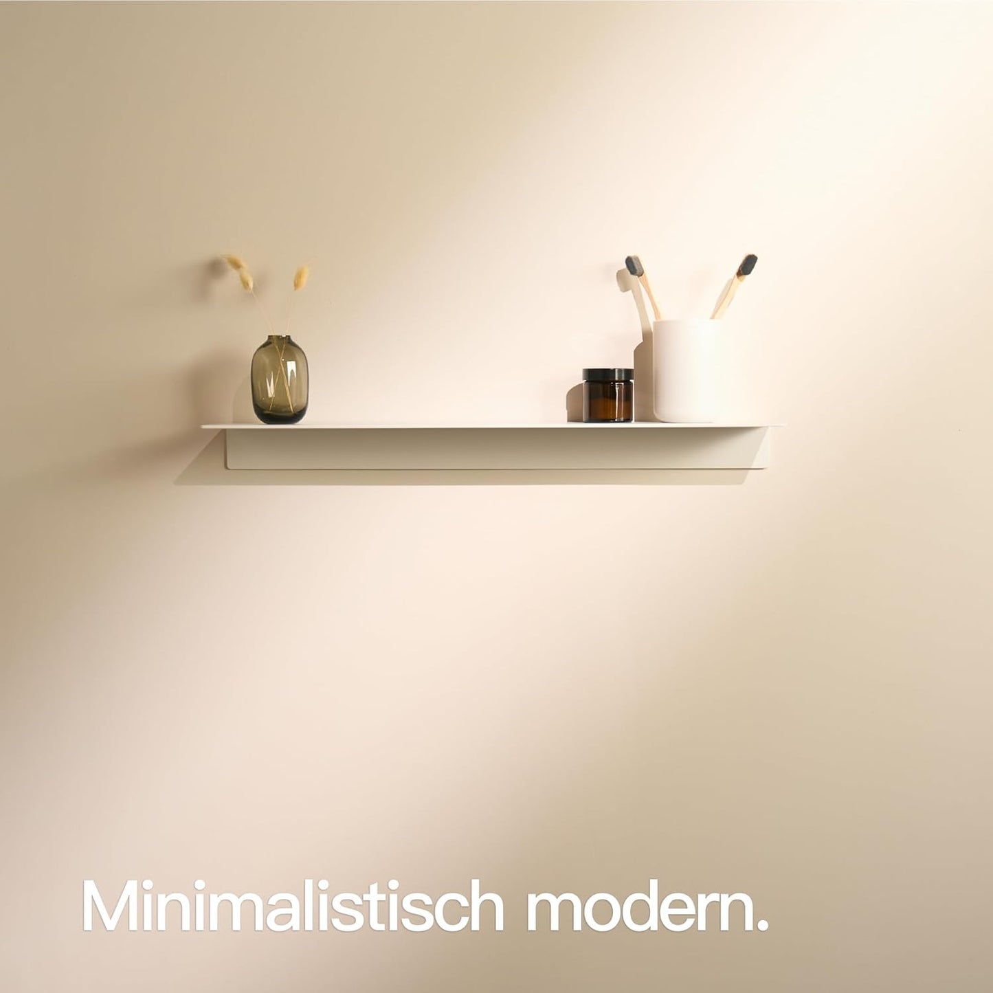 Wandregal ohne Bohren, Weiss 58 cm