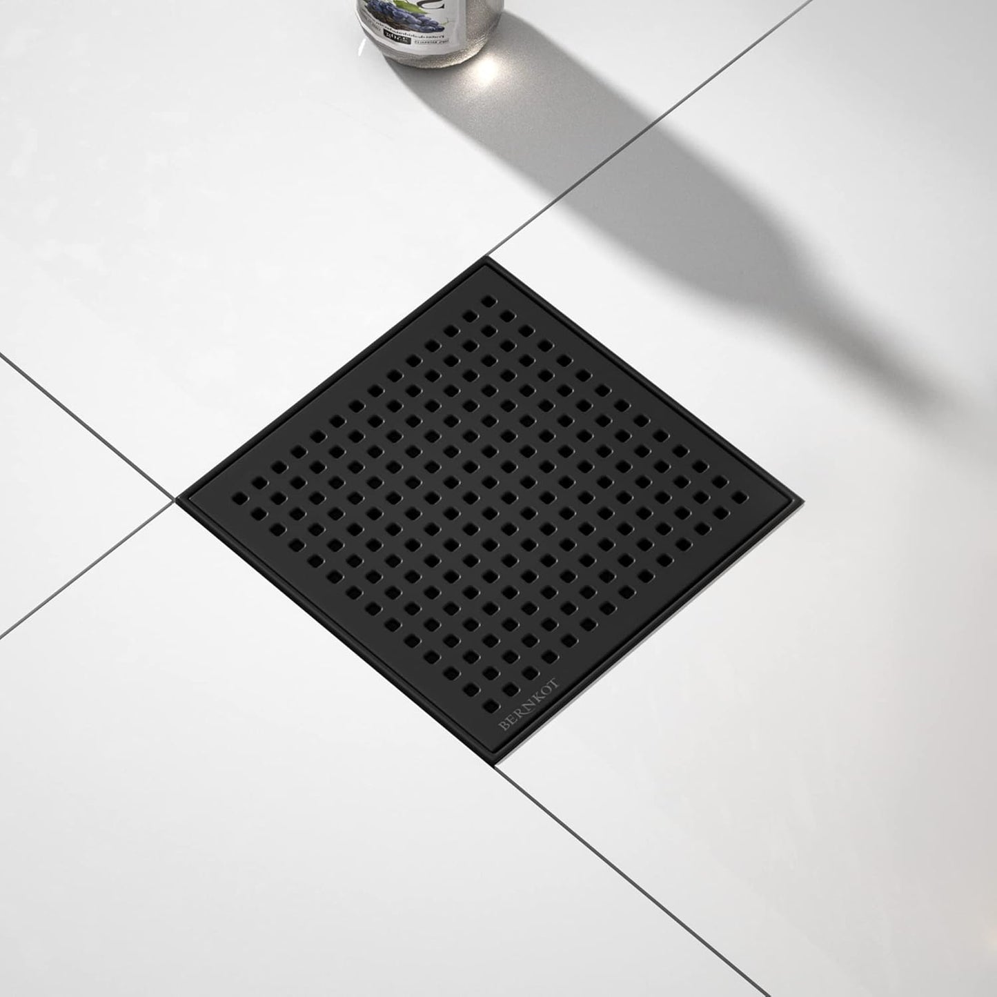Duschrinne mit 360° Siphon und Geruchsstop, Schwarz 20cm