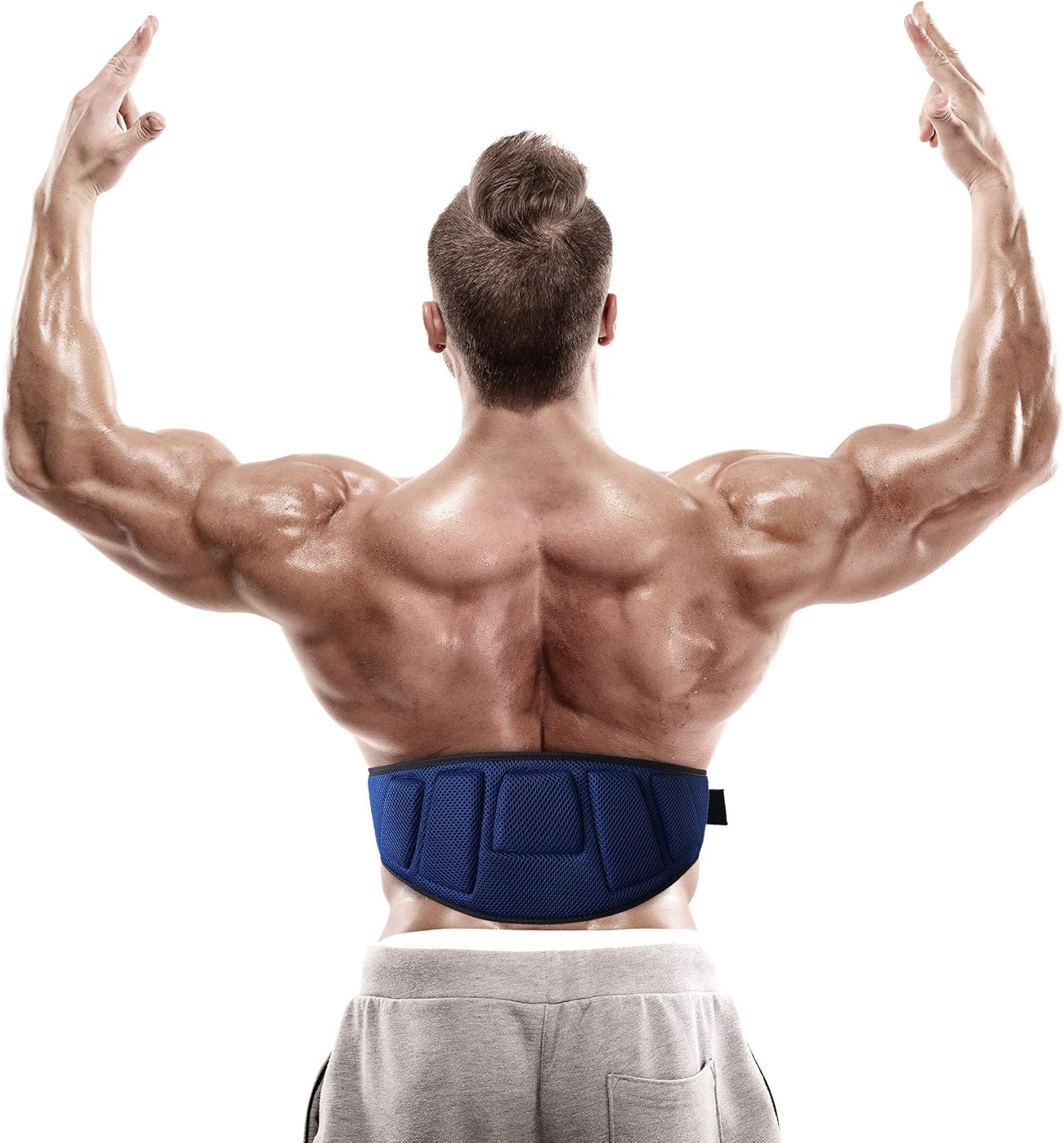 Gewichthebergürtel G1 für Krafttraining und Powerlifting, Blau S