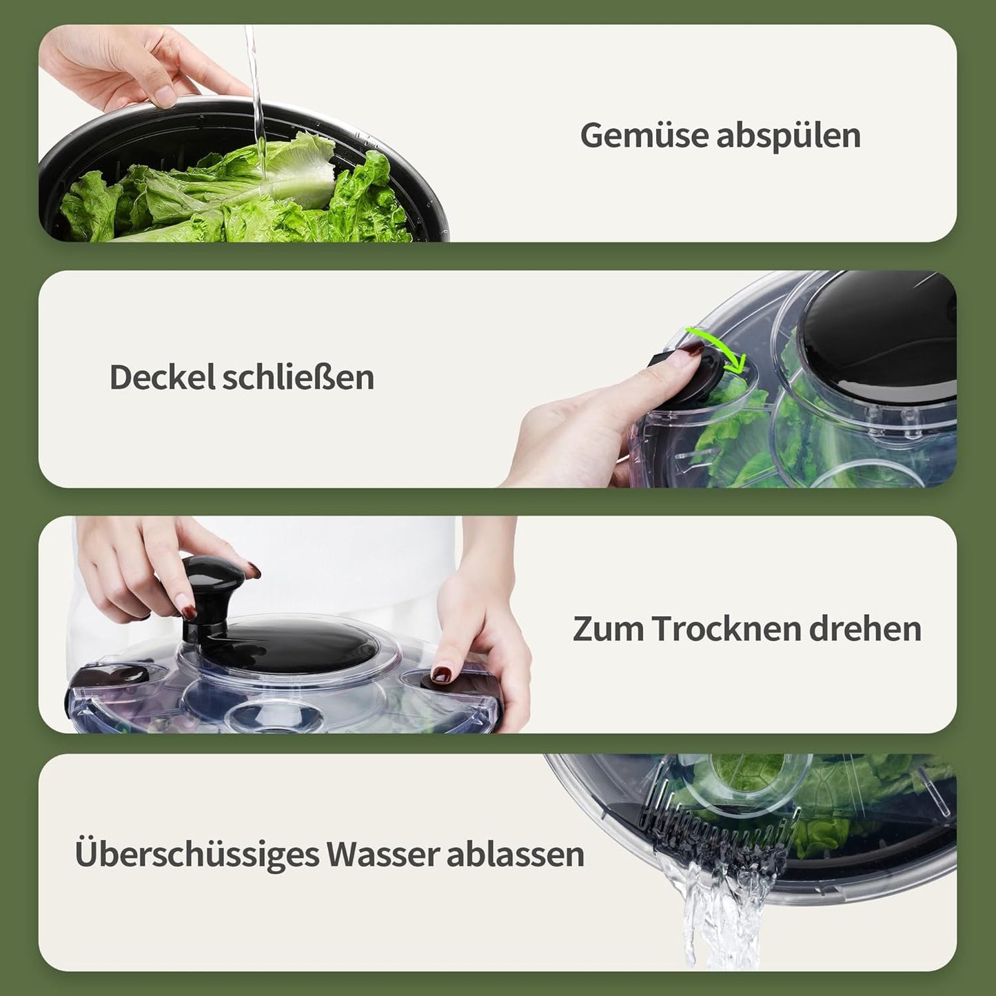 Salatschleuder aus Edelstahl