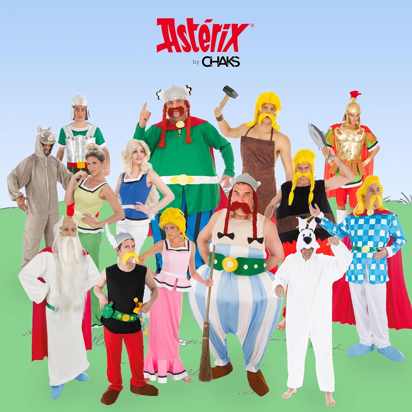 Druiden-Kostüm-Set für Karneval, Mehrfarbig L