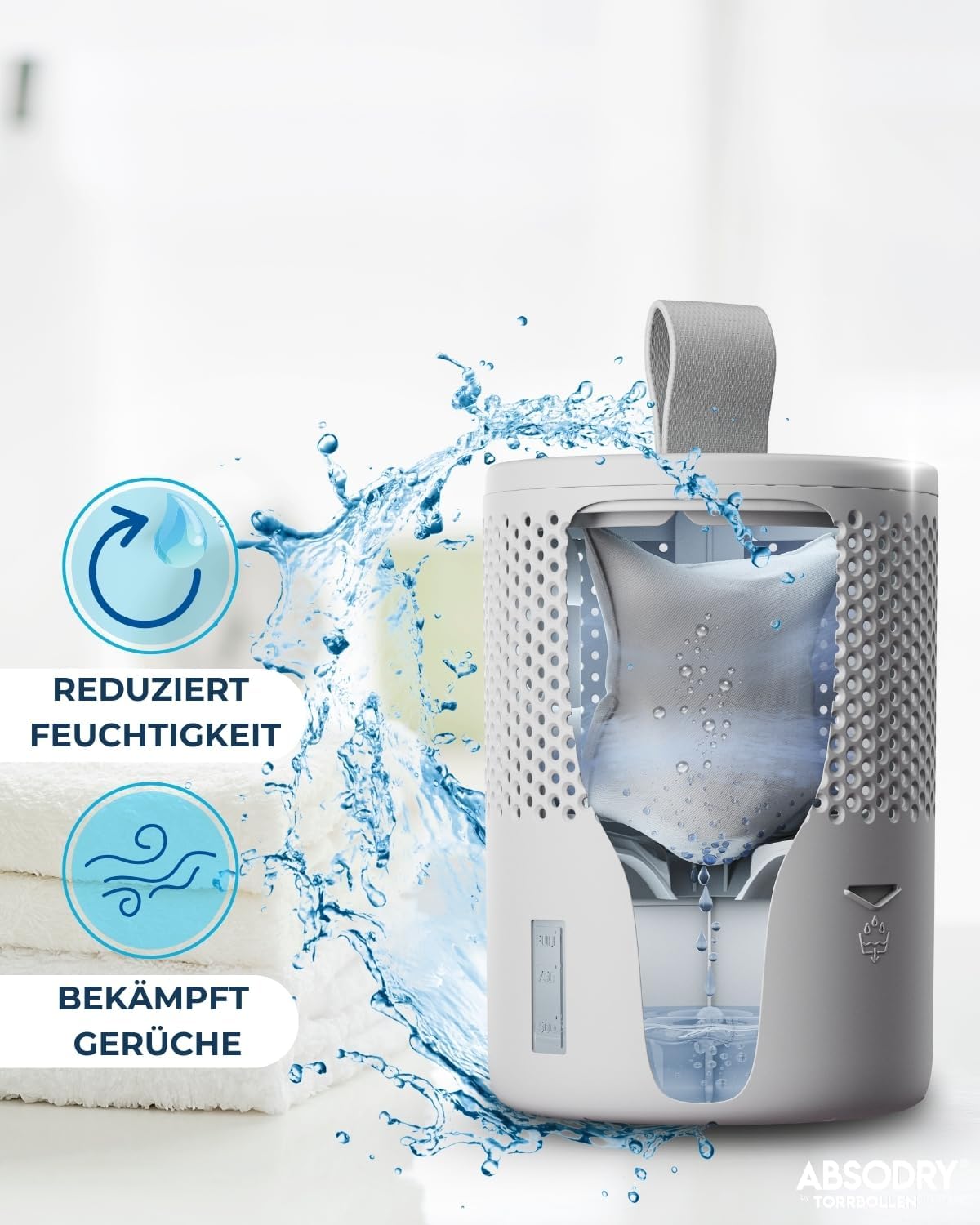 Luftentfeuchter ohne Strom mit Nachfüllpack, Weiss