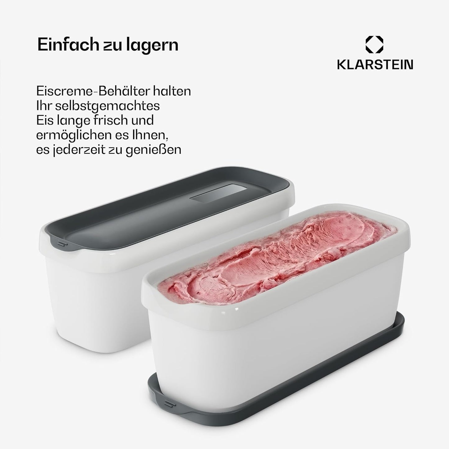 2er-Set Eisbehälter für Speiseeis, 2x1,5L Behälter