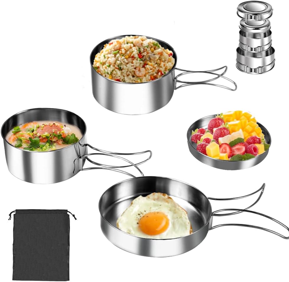Camping Kochgeschirr-Set (4-teilig, faltbar)