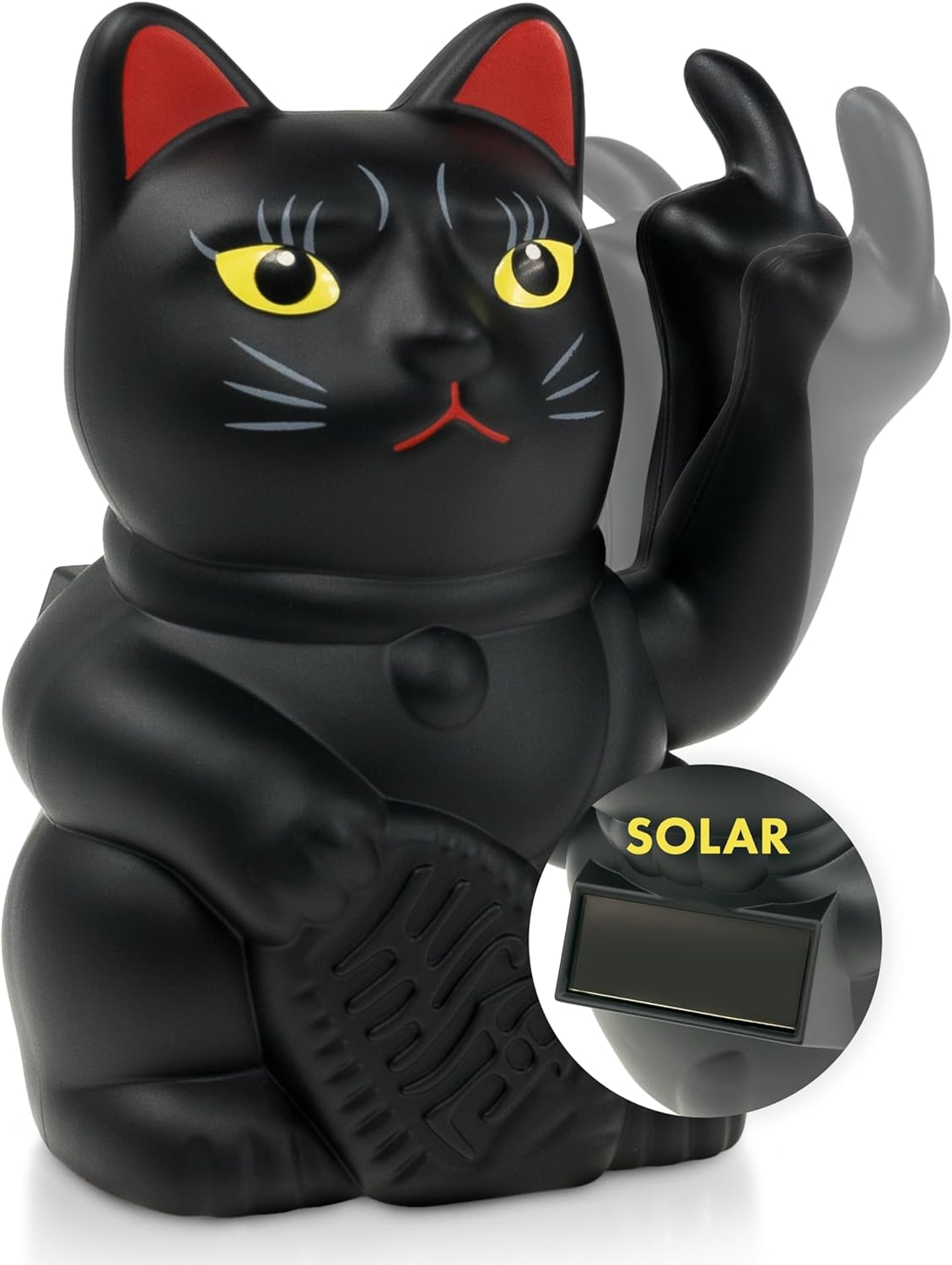 Mini Winkekatze Lucky, Black Solar