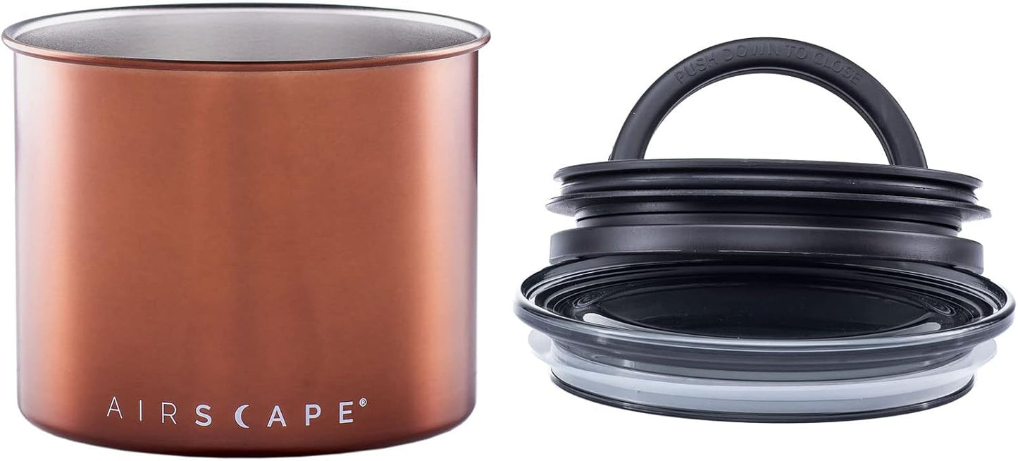 Kaffeedose mit luftdichtem Deckel, Kupfer Small