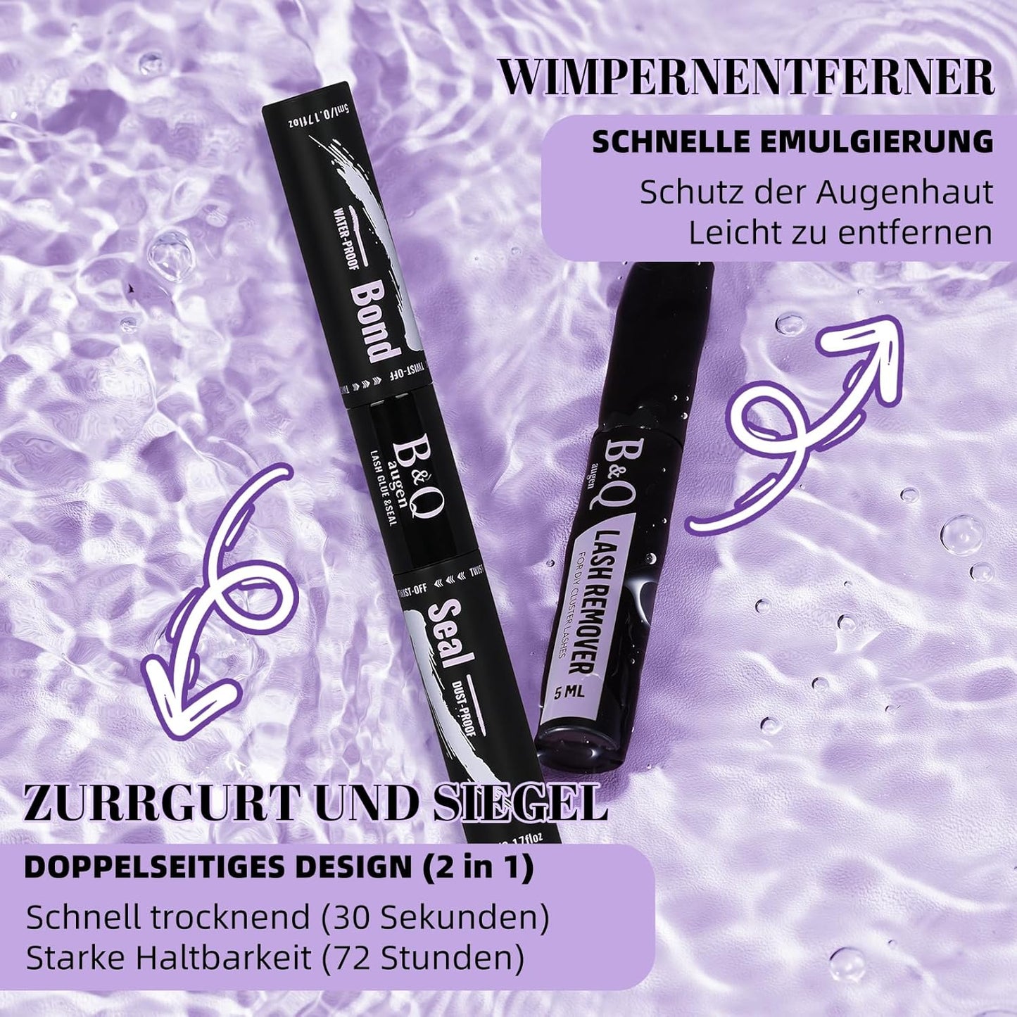 Lash Extension Set mit Kleber und Applikatoren