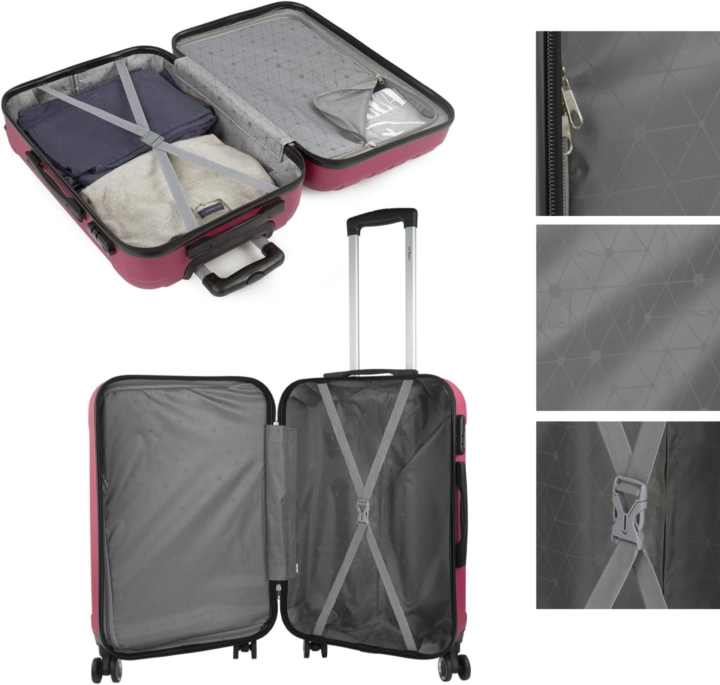 2-teiliges Reisekoffer-Set, Erdbeere S + M