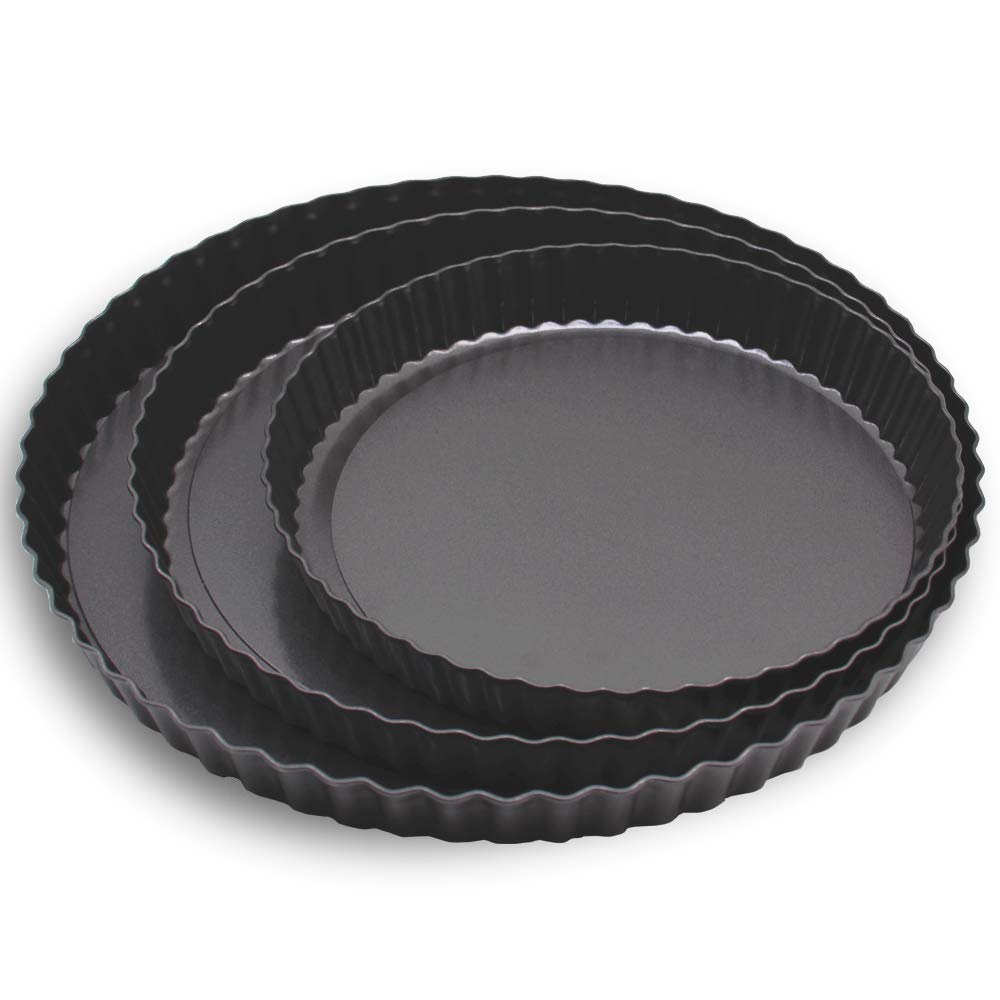 3er-Set Tarteformen mit Hebeboden, 20/24/28 cm
