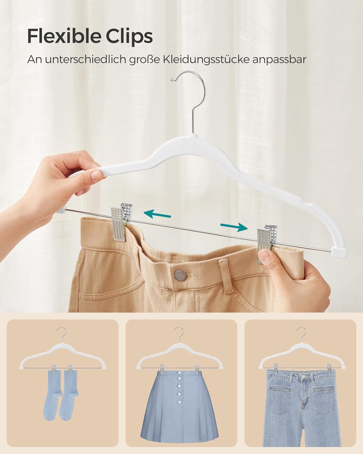 Hosenbügel-Set, Weiss / 20 Stück