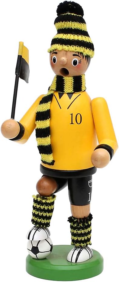 Räuchermann Fussballer, Schwarz / Gelb