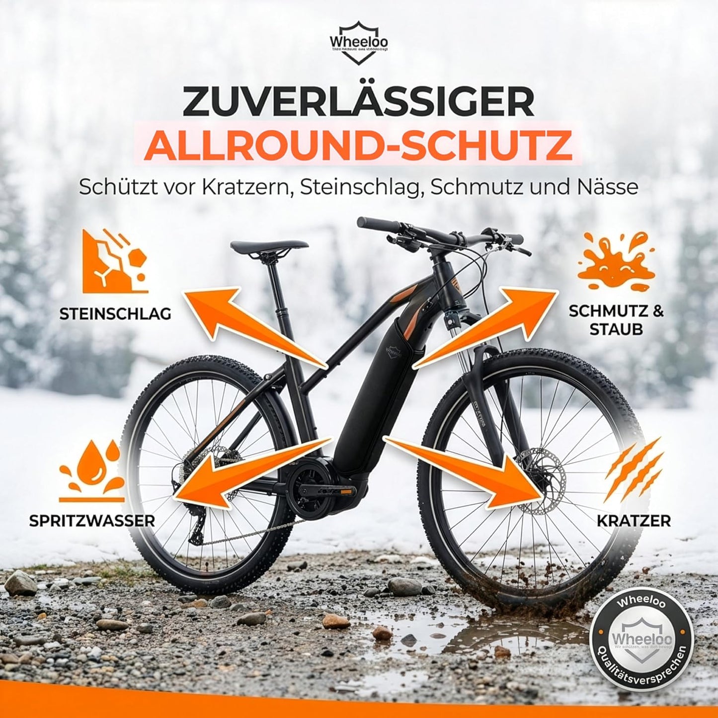 E-Bike Akku Schutzhülle für integrierte Akkus, ohne Reissverschluss