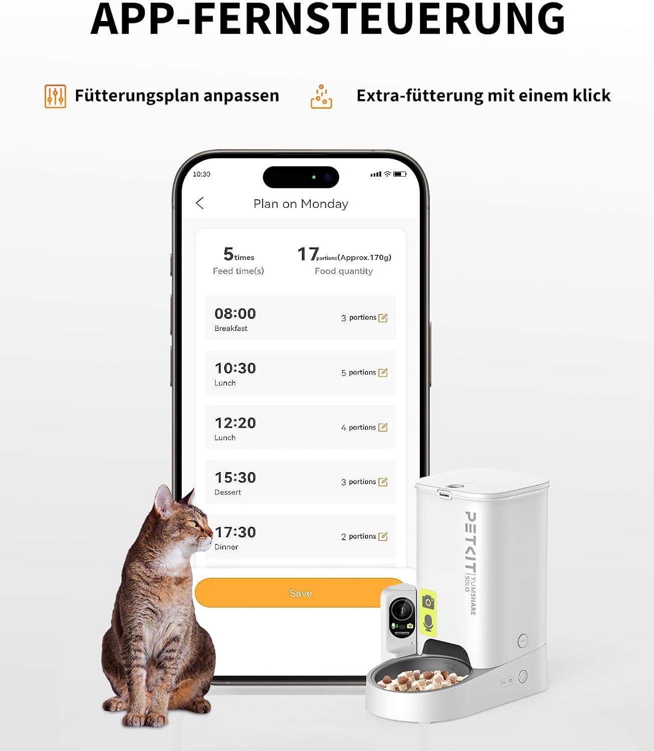 Automatischer Futterautomat mit Kamera & App-Steuerung