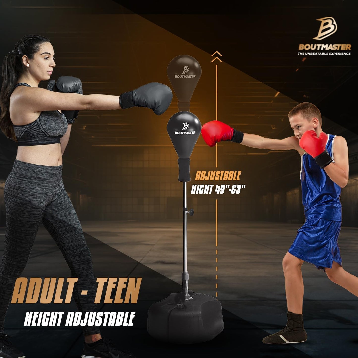 Höhenverstellbarer Punching Bag mit Standfuss, Pro