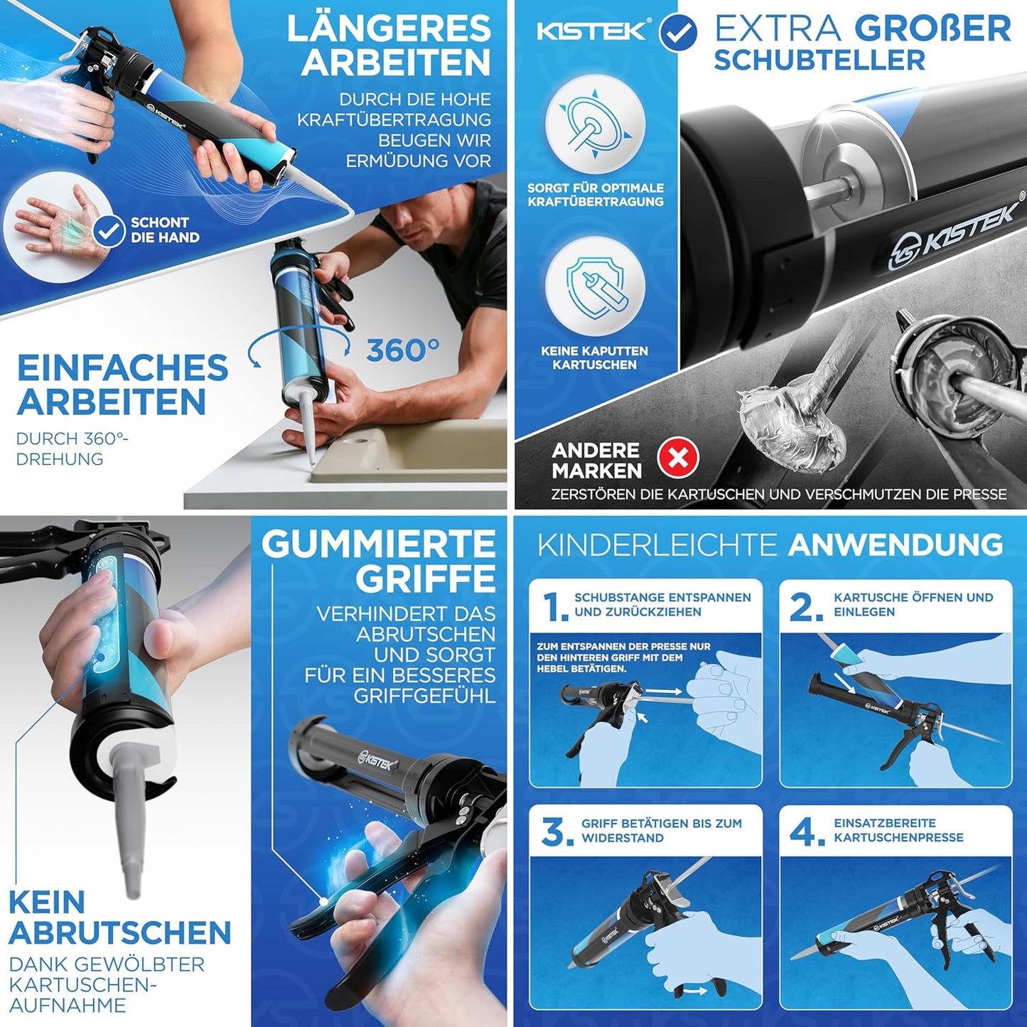 Profi Silikonentferner Werkzeug-Set (18-tlg.), KISTEK® Profi Bundle