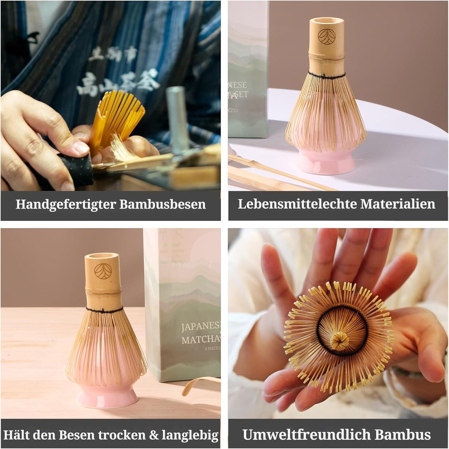 Matcha Tee Set, 4 teilig Rosa