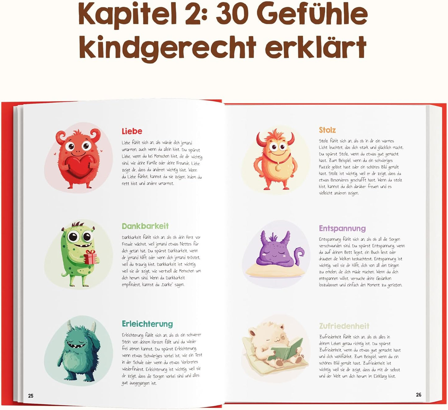 Gefühlstagebuch für Kinder mit Spielen, rot