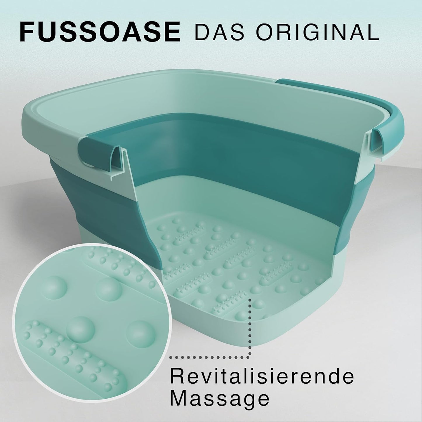 Faltbare Fussbadewanne mit Massage-Noppen, Grün
