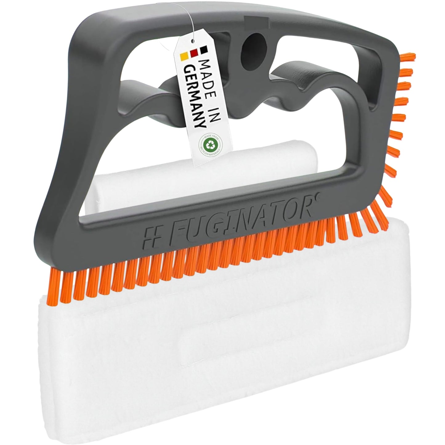 Fugenbürste für Bad, WC und Küche, Grau/Orange mit Bezug