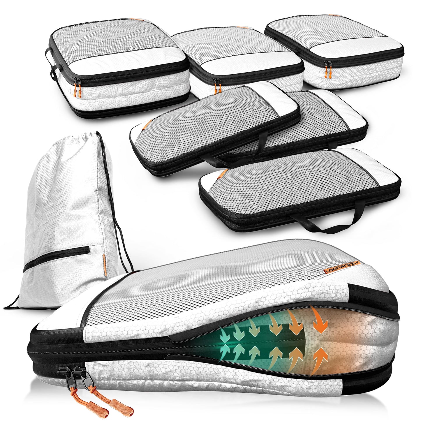 7-teiliges Packwürfel-Set, Alpine Slate - Grau 7-teilig
