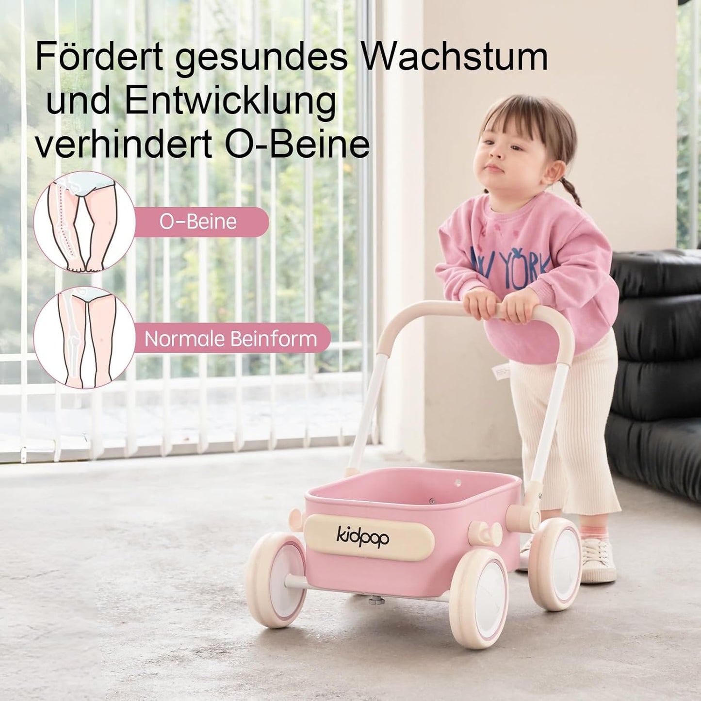 2-in-1 Baby Lauflernwagen Pula, Rosa