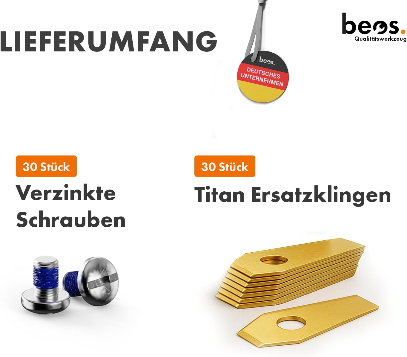 Premium Titan Ersatzmesser-Set für Mähroboter, Für Bosch & Honda