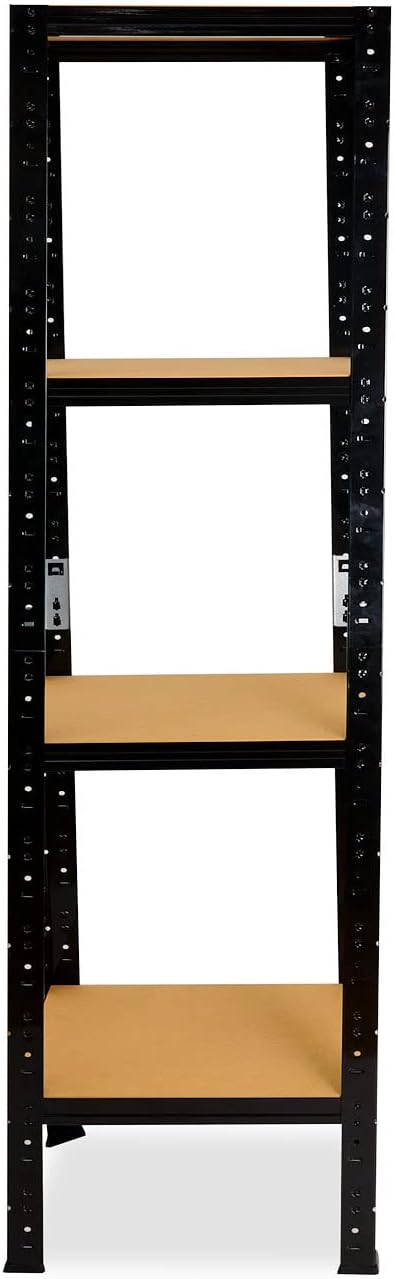 Black Serie Schwerlastregal mit 4 Böden, 175kg Tragkraft pro Boden, H: 180cm / B: 50cm / T: 50cm
