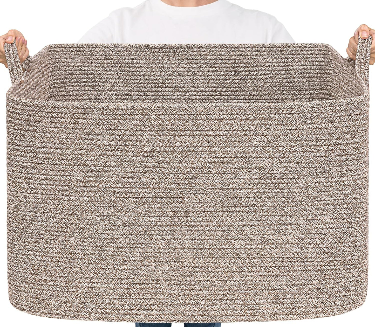Grosser Aufbewahrungskorb, Braun 105L（63.5 x 40.5 x 40.5 cm）