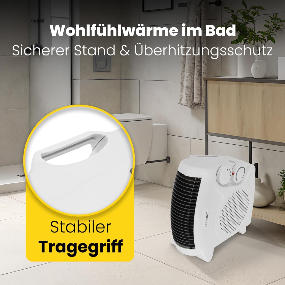 Kompakter Heizlüfter HL 3838 mit Ventilatorfunktion, Weiss