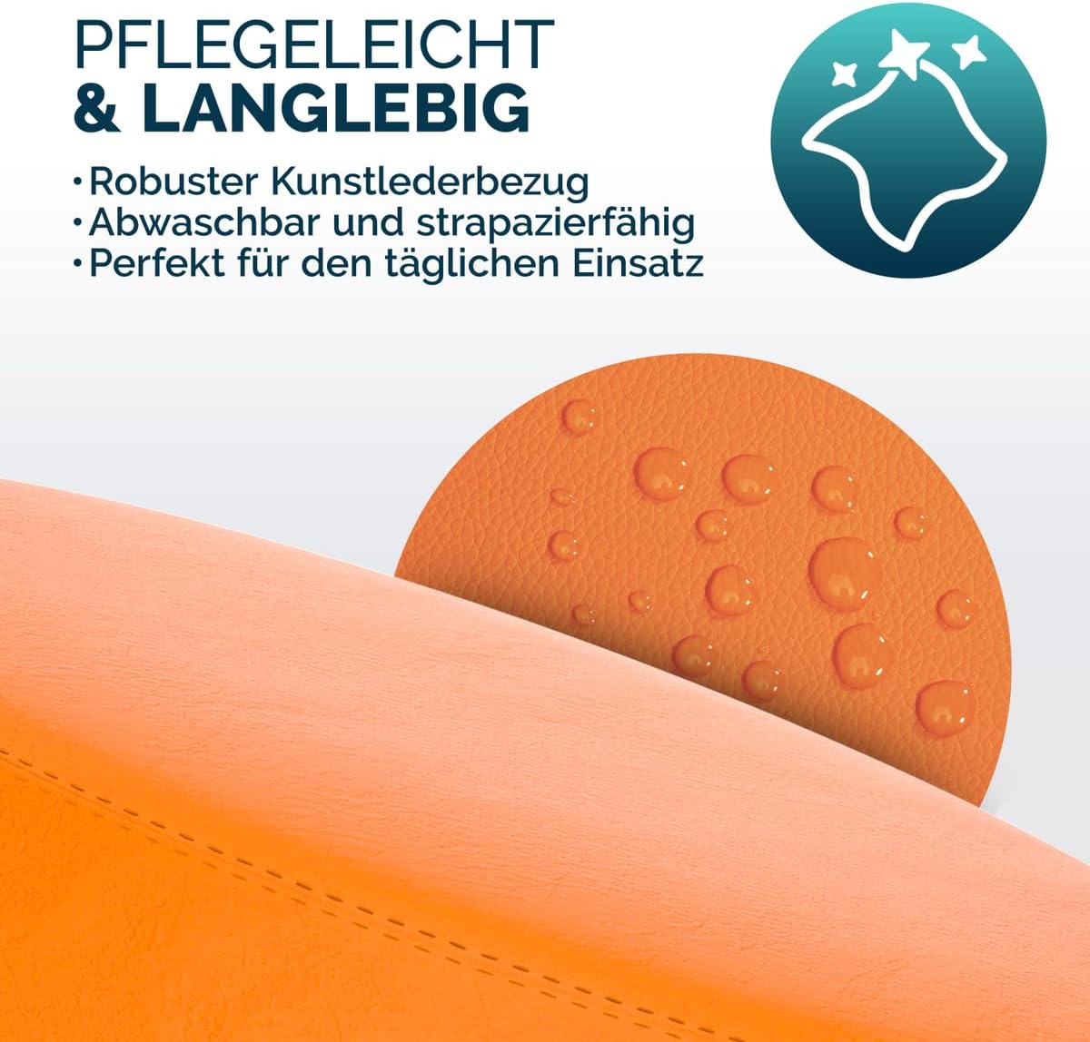 Höhenverstellbarer Rollhocker, 2er-Set, 2 Orange