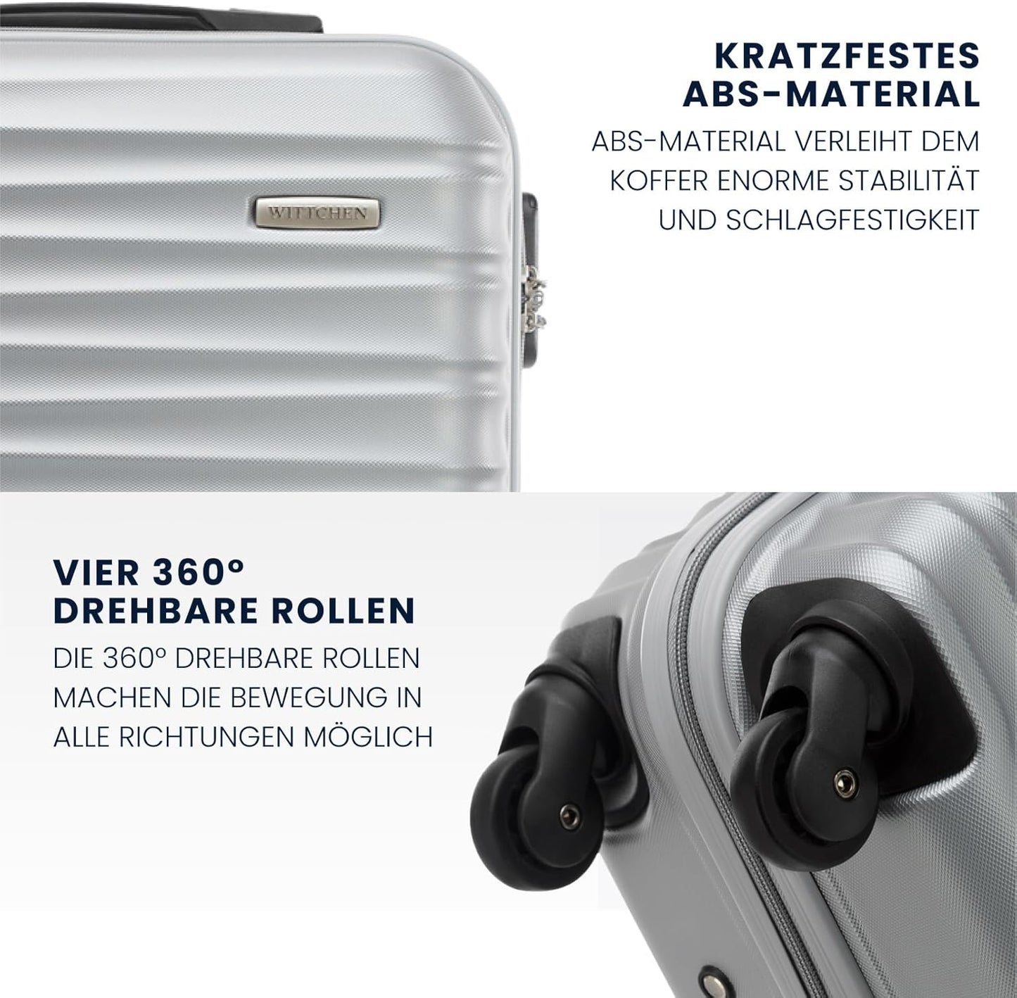 4er-Set Hartschalen-Koffer, Grau Koffer-Set 4tlg.
