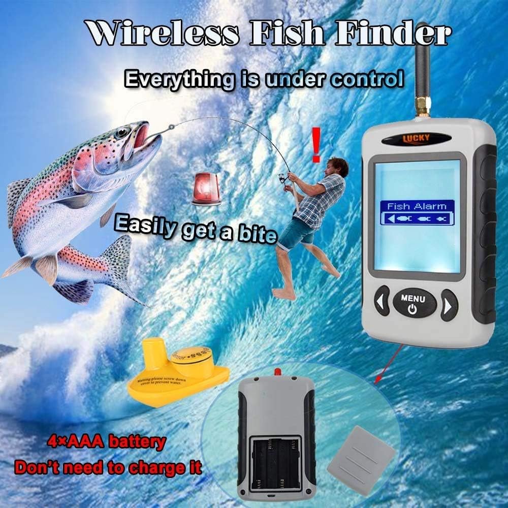 Drahtloser Sonar-Fischfinder mit LCD-Tiefenmesser